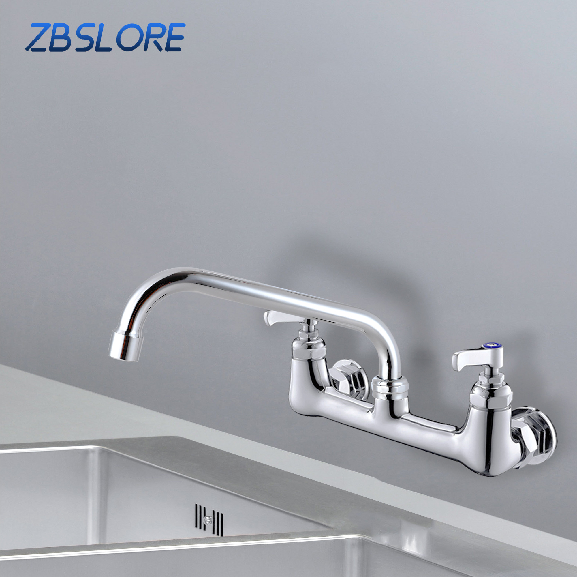 Kitchen Taps Faucet Polished Commercial Water Faucet Wall Mounted Commercial Bar Faucet