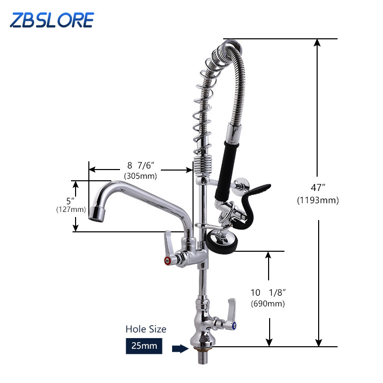 Kitchen Faucet High Quality Brass Single Handle Lever Single Hole Cold Water Deck Mounted Pull Down Kitchen Faucet With Sprayer