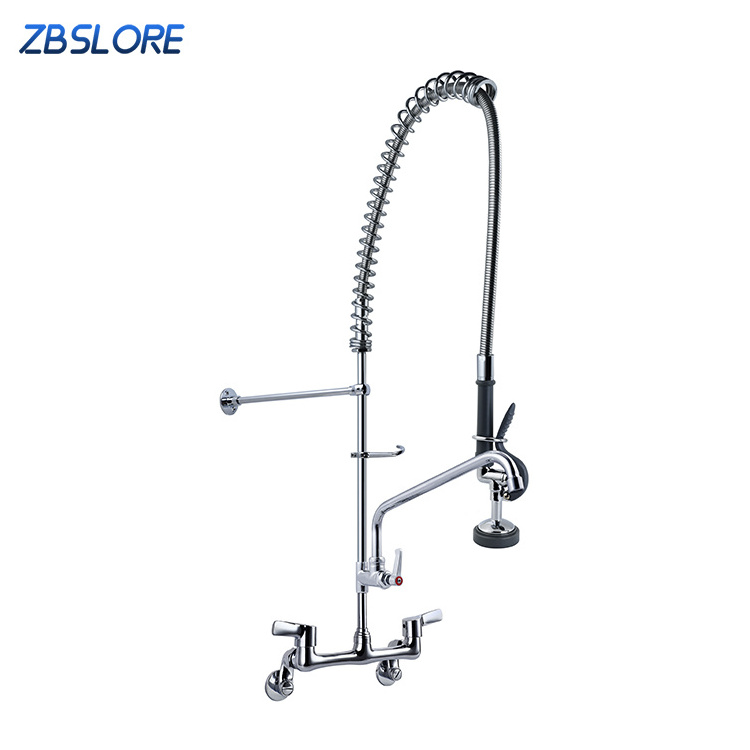 Commercial Faucet Wall Mount Kitchen Sink Pre-rinse Commercial Faucet With Sprayer