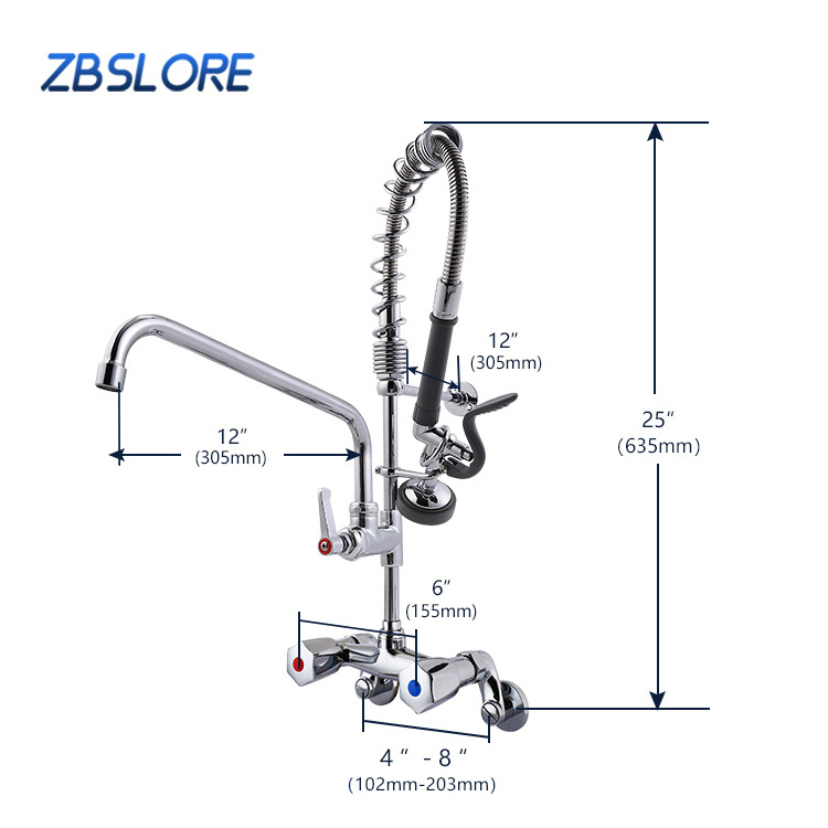 Commercial Faucet Wall Mount Prerinse Commercial Faucet With Sprayer Parts