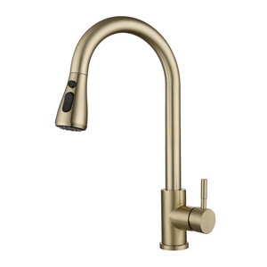 Hot Kitchen Faucet Brushed Gold Touchless Kitchen Faucet With High Arch Spout