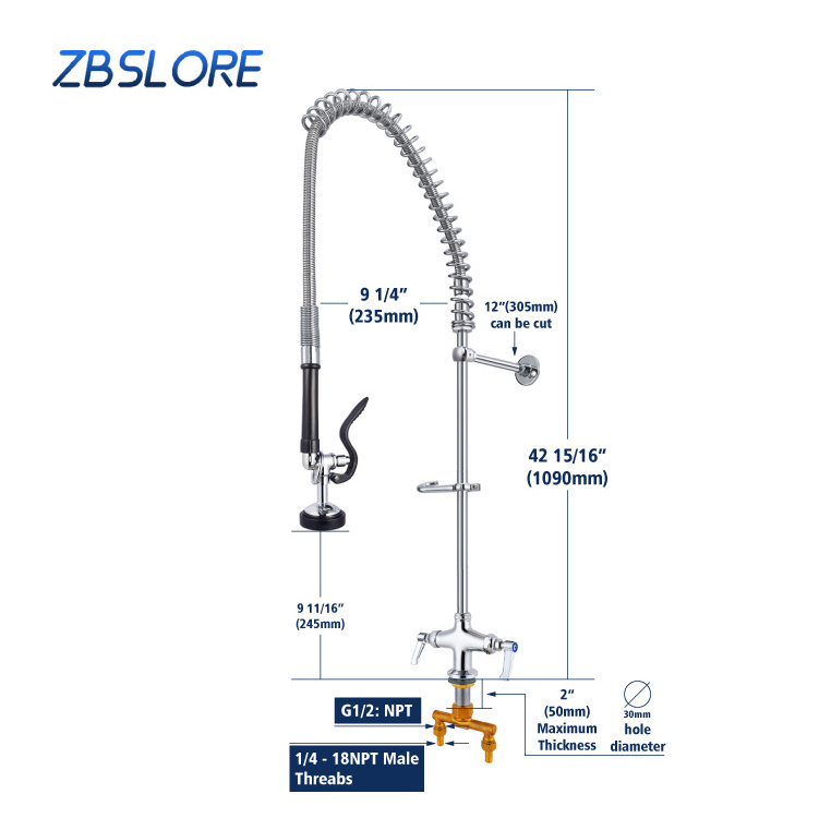 Pre Rinse Faucet Watermark Push Back Hot Cold Water 5801a Pre Rinse Faucet