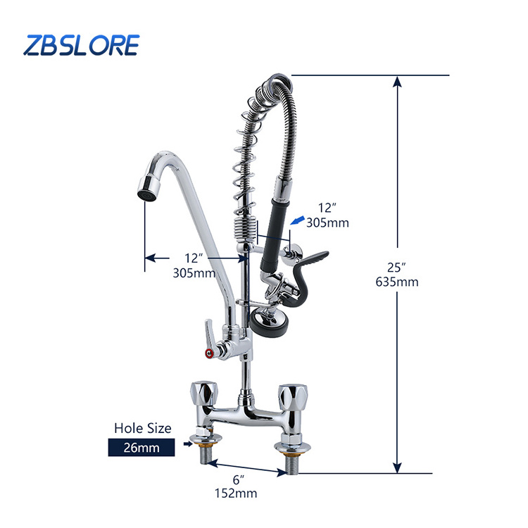 Pull Down Kitchen Pre Rinse Sink Faucet Pre-rinsing Commercial Kitchen Sink Faucet Sprayer