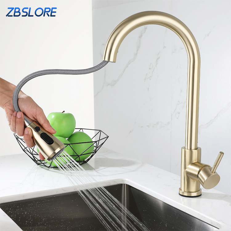 Hot Kitchen Faucet Brushed Gold Touchless Kitchen Faucet With High Arch Spout