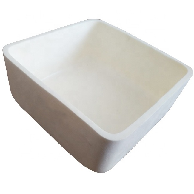 High purity alumina square ceramic crucibles for furnace at working temperature 1000c