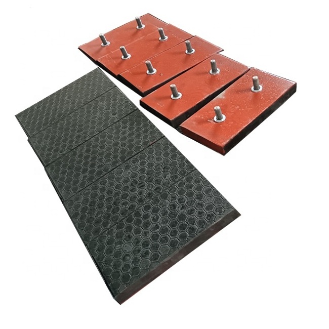 Conveyor chute wear liner alumina rubber ceramic liner / ceramic rubber lining plate