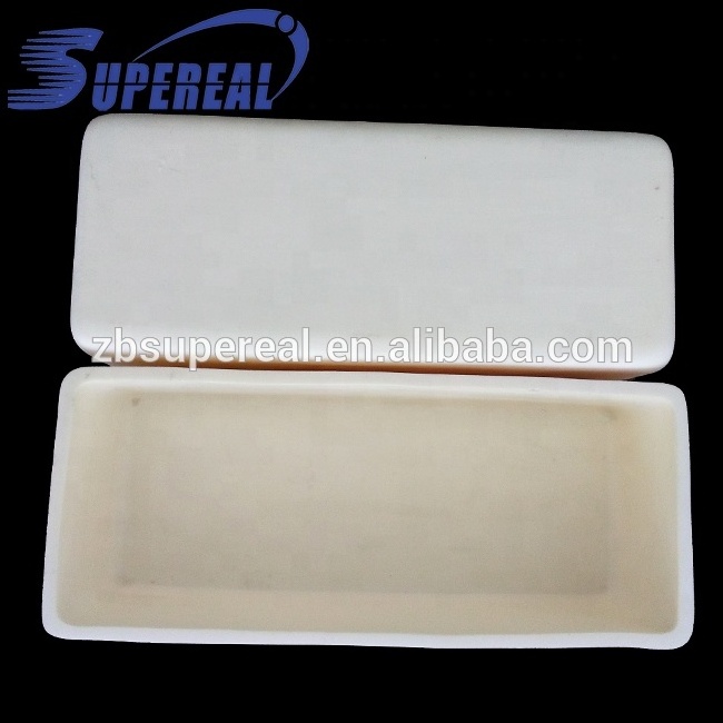 High purity alumina square ceramic crucibles for furnace at working temperature 1000c