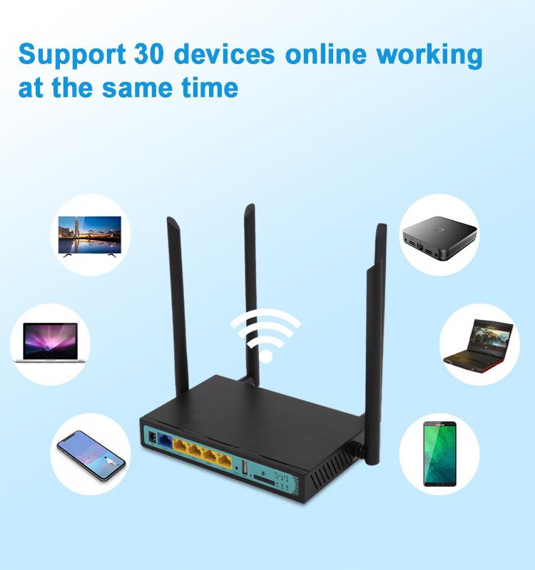 Unlocked Openwrt Industrial Cat 6 3G 4G Wifi Gsm Lte Cpe Modem Router With Sim Card Slot And Rj11