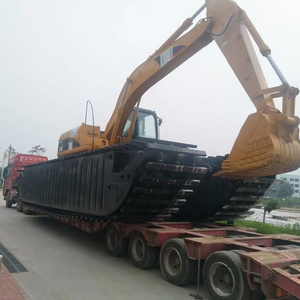 Factory price high quality marsh buggy amphibious excavator pontoon SK200 amphibious pontoon for Earthmoving Machinery