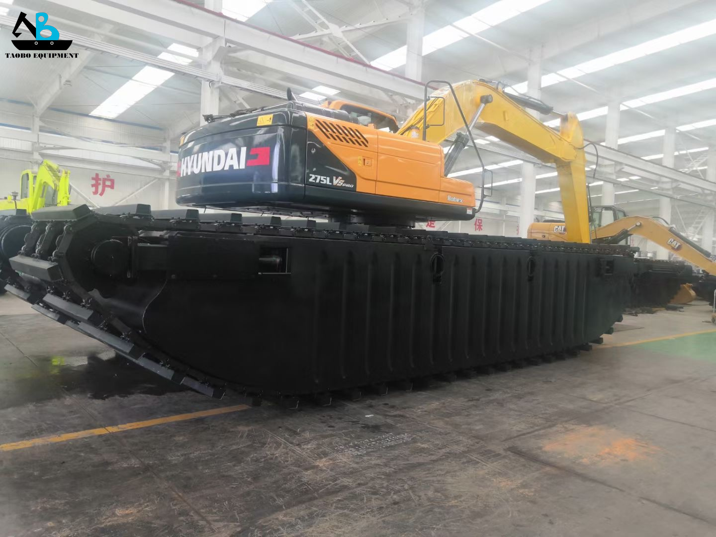 Factory price high quality marsh buggy amphibious excavator pontoon SK200 amphibious pontoon for Earthmoving Machinery