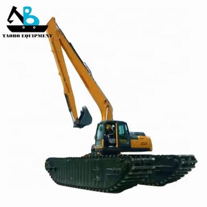 Mini Used Japan EX210 EX200 long arm 20 tons Wetland Amphibious excavator with undercarriage pontoon