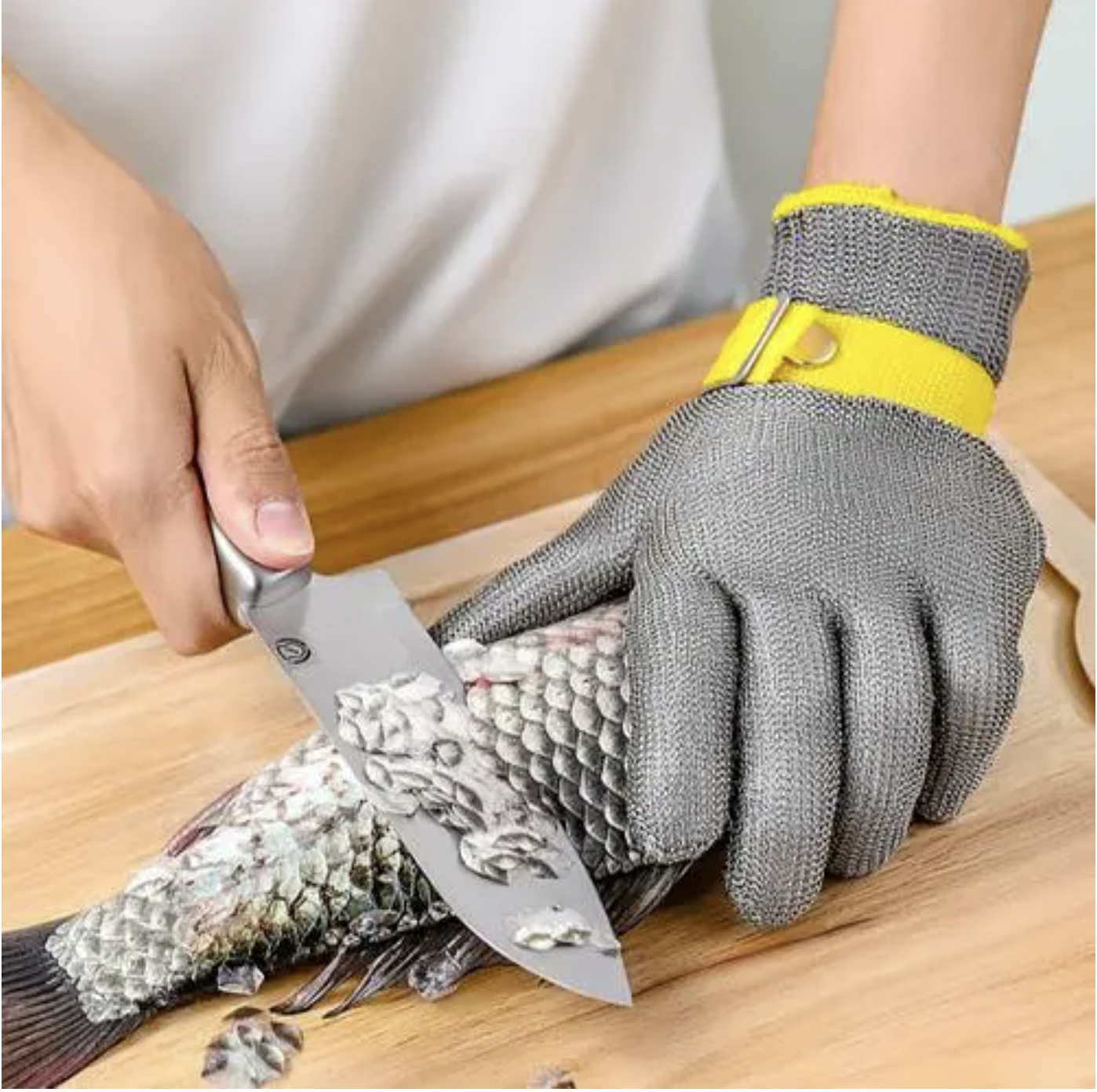 A9 anti cutting Protective gloves Effect Stainless Steel Wire Metal Mesh Cut Resistant Gloves