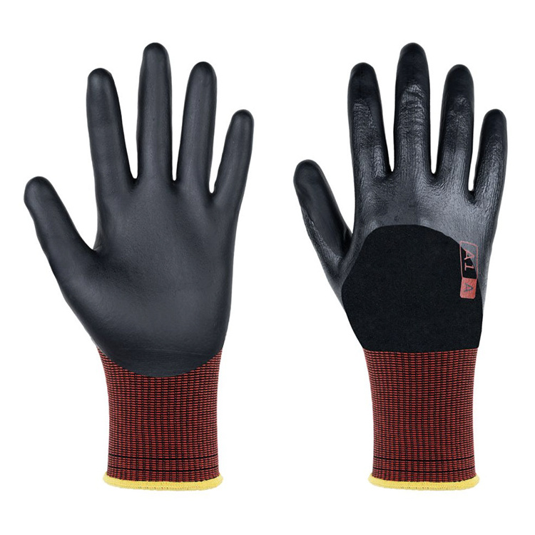 Cut Resistant HPPE Knitted Industrial Hand Protective Nitrile Coated meat cutting gloves