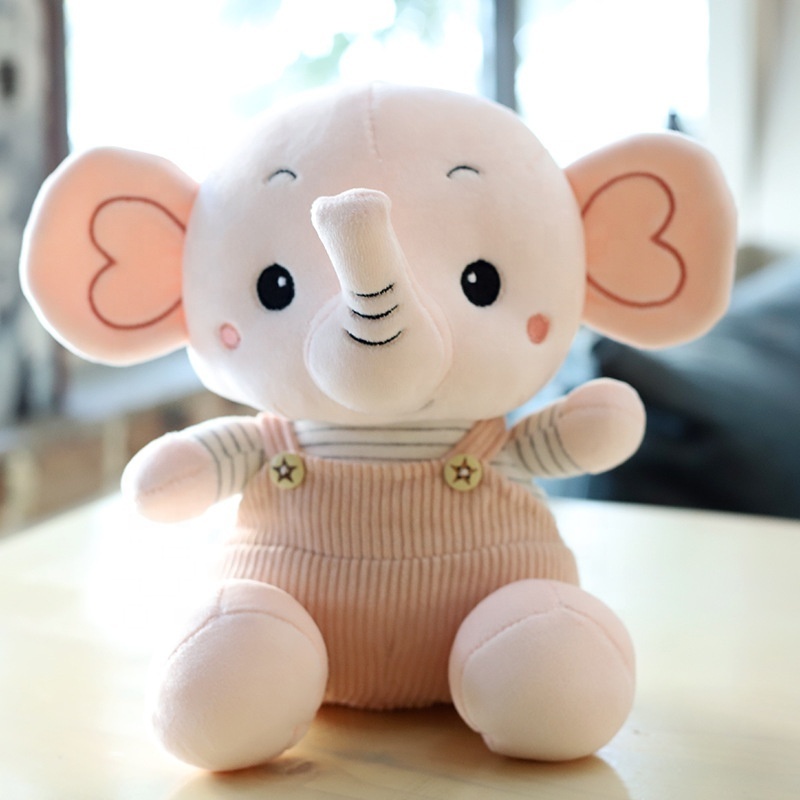 Elephant Doll Plush Toy Kids Toys 5 to 7 Years Soft Plush Animals Toys Custom Sizes 1pc/pp Bag Customized Colour Embroider LOGO