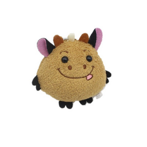 New Cartoon Cute Zodiac Bull Doll Plush Toy Little Cow DIY Stuffed Animal Keychain Bag Pendant Clothing Accessories