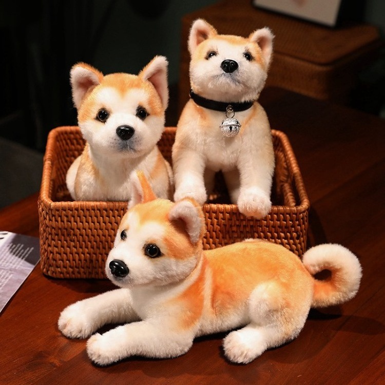 Simulation Akita dog stuffed plush toy claw machine doll pet to accompany children girlfriend gift