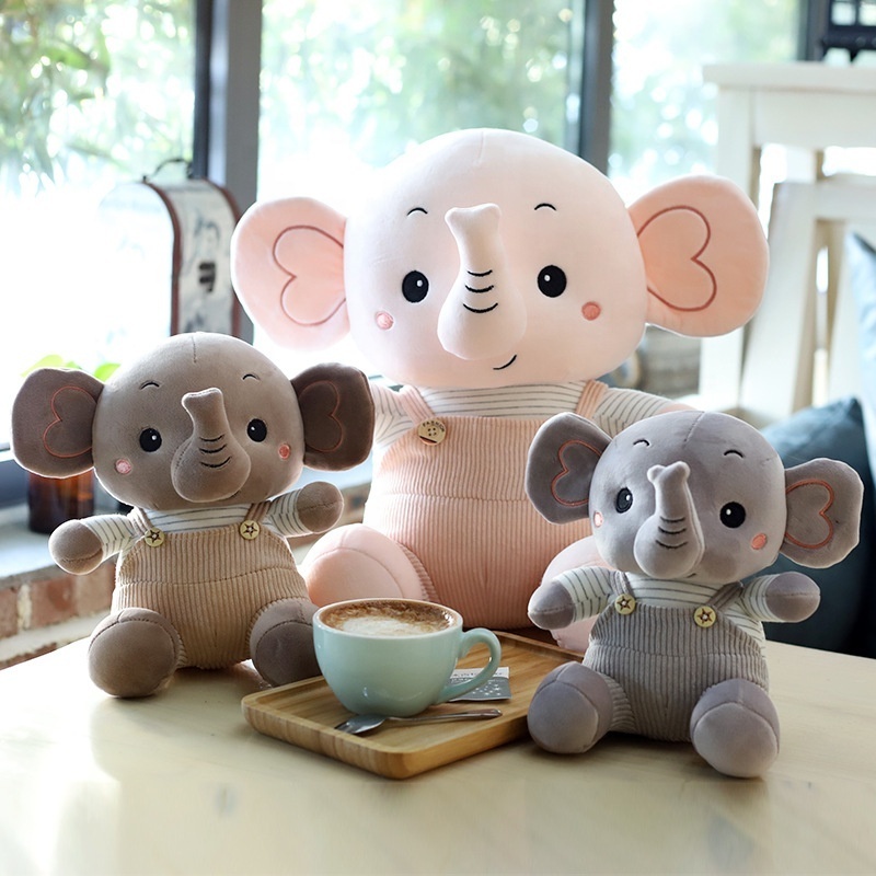 Elephant Doll Plush Toy Kids Toys 5 to 7 Years Soft Plush Animals Toys Custom Sizes 1pc/pp Bag Customized Colour Embroider LOGO