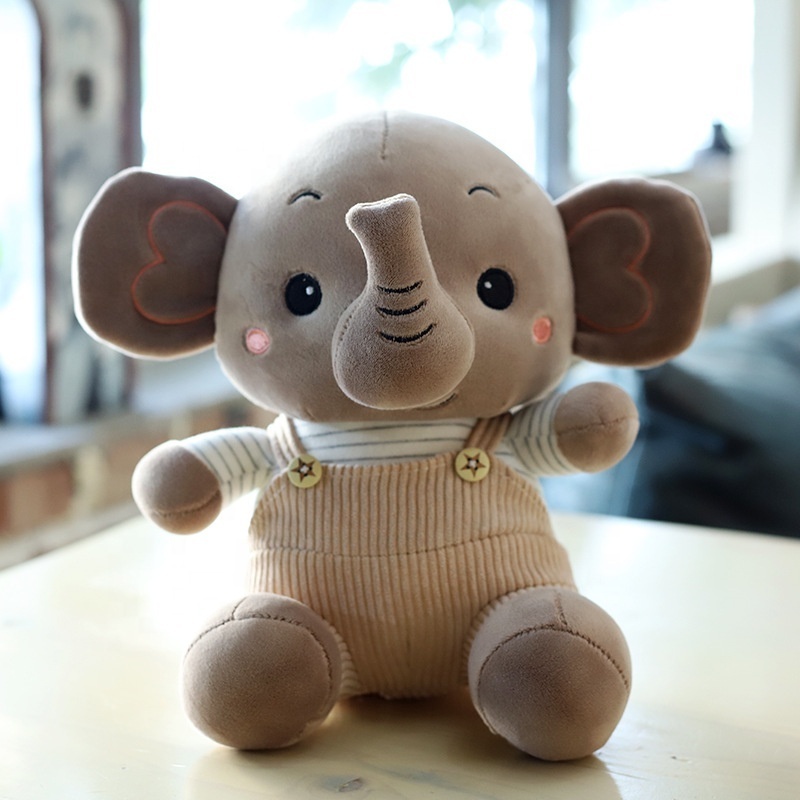 Elephant Doll Plush Toy Kids Toys 5 to 7 Years Soft Plush Animals Toys Custom Sizes 1pc/pp Bag Customized Colour Embroider LOGO