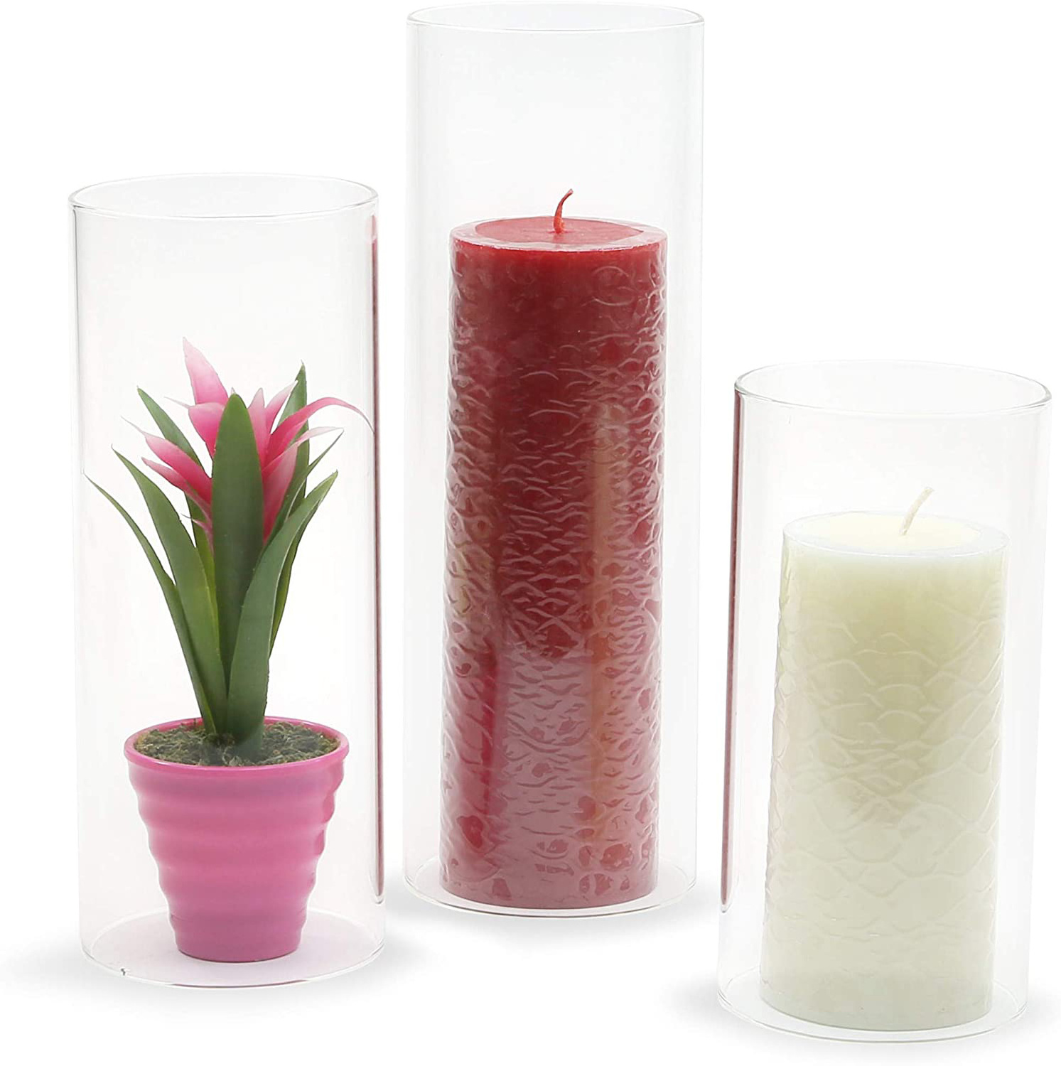 Borosilicate Glass Glass Chimney for Candle Open Ended Clear Candle Holder