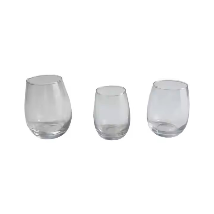 High Quality Custom Logo Transparent Wine Glasses Tumbler Hand Blown Stemless Glass Votive Holder