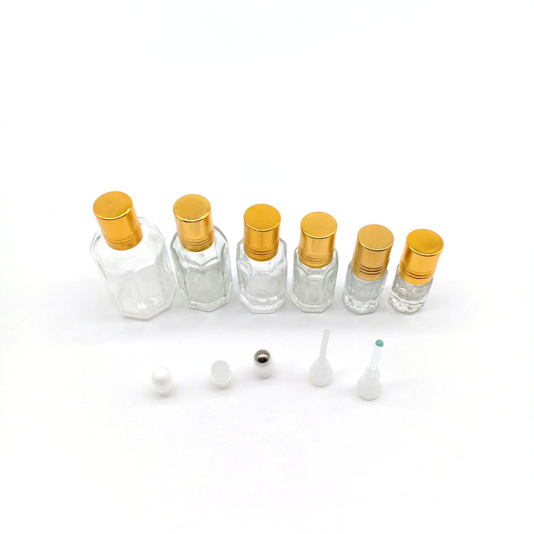 wholesale Arab 3ml 6ml 12ml attar glass roll on perfume glass bottle with aluminium cap