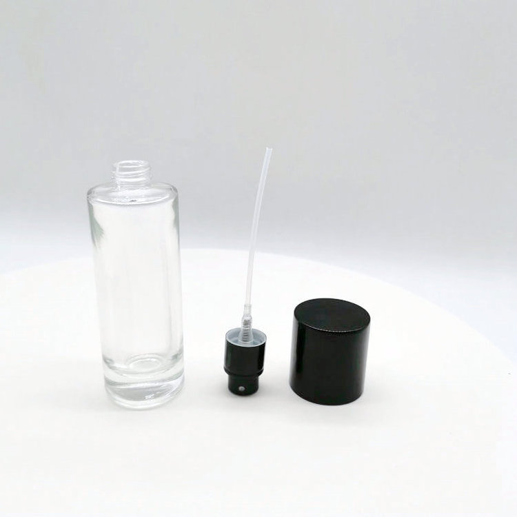 Shandong Factory Hot sale 30ml clear perfume glass bottle with aluminium  sprayer cap