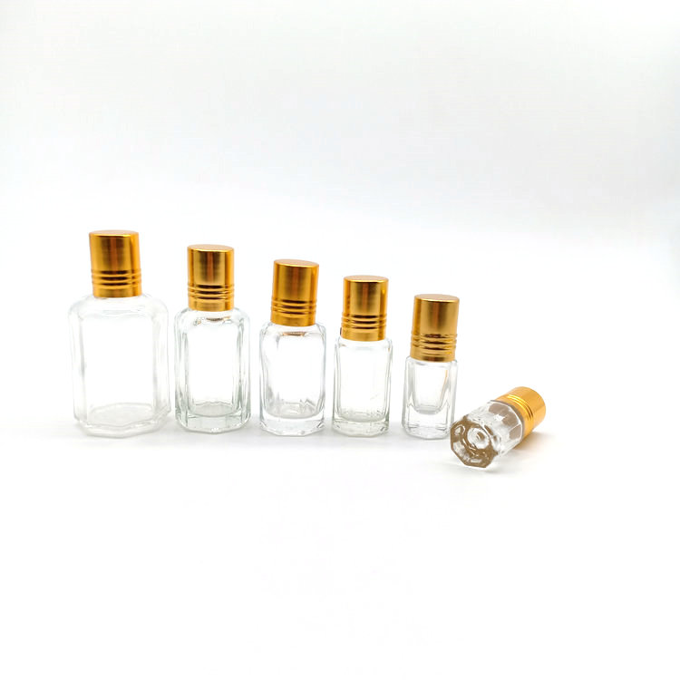 wholesale Arab 3ml 6ml 12ml attar glass roll on perfume glass bottle with aluminium cap