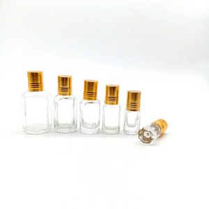 wholesale Arab 3ml 6ml 12ml attar glass roll on perfume glass bottle with aluminium cap