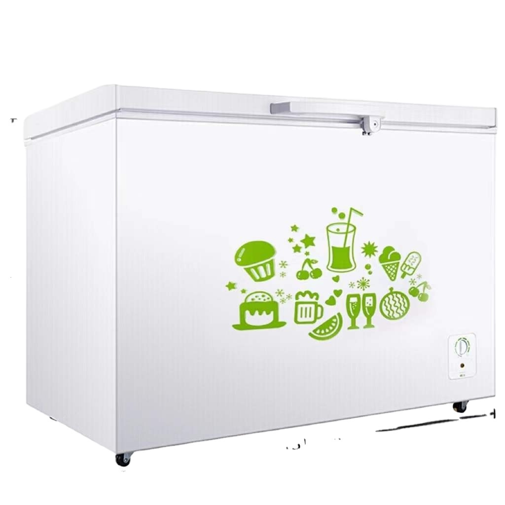 Open Single Door deep chest freezer with lock LED Light Single temperature big freezer