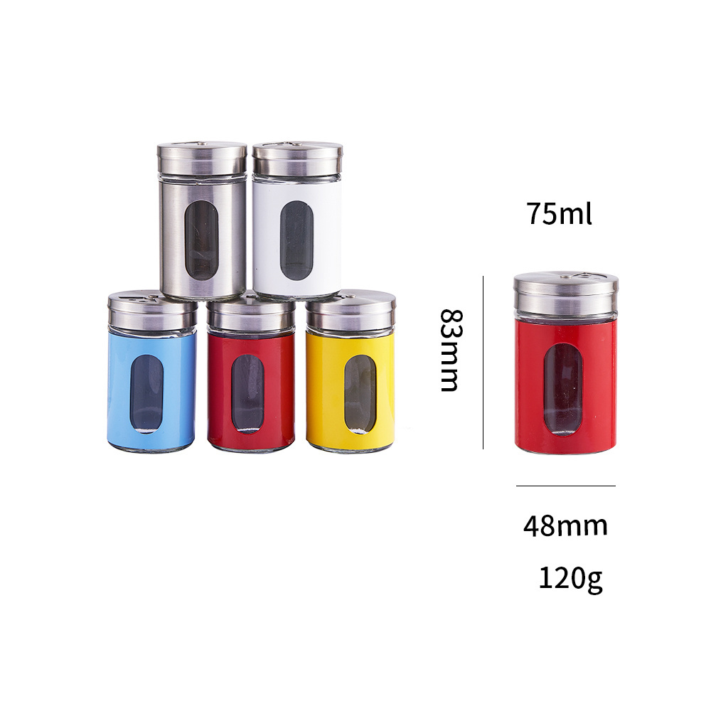 Stainless Steel Spice Jar Shakers Seasoning Container Restaurant Custom Modern Salt And Pepper Shakers With Rotating Lids