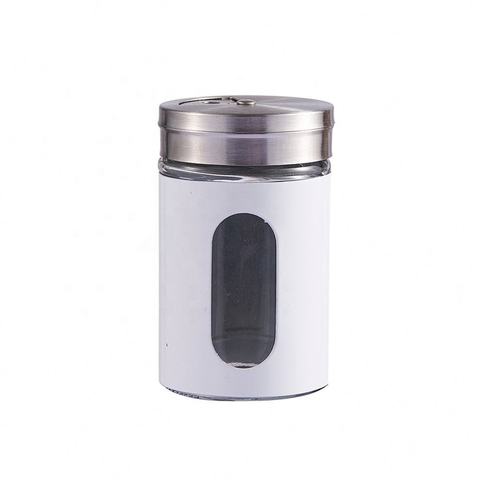 Stainless Steel Spice Jar Shakers Seasoning Container Restaurant Custom Modern Salt And Pepper Shakers With Rotating Lids