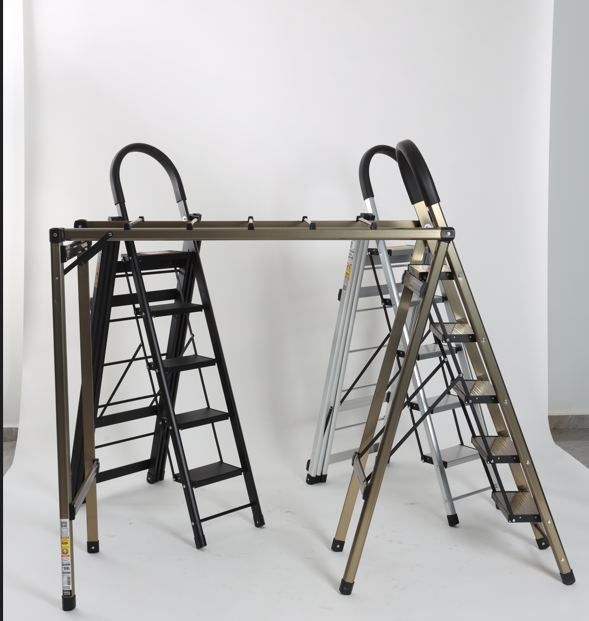 Golden aluminum extension ladder folding step ladder stable multifunctional Aluminum Ladder