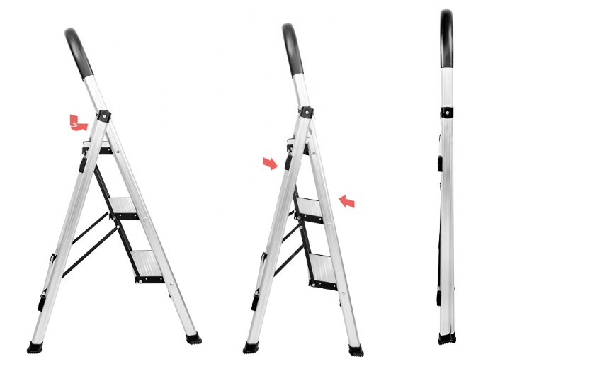 Aluminum Alloy Staircase Thickened Indoor And Outdoor Portable Temporary Folding Ladder