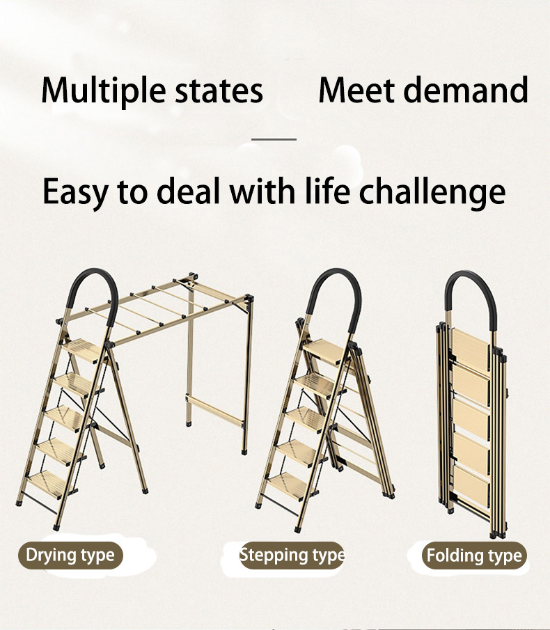 Foldable Household Clothes Drying Rack Aluminum ladders other ladders for home and work use