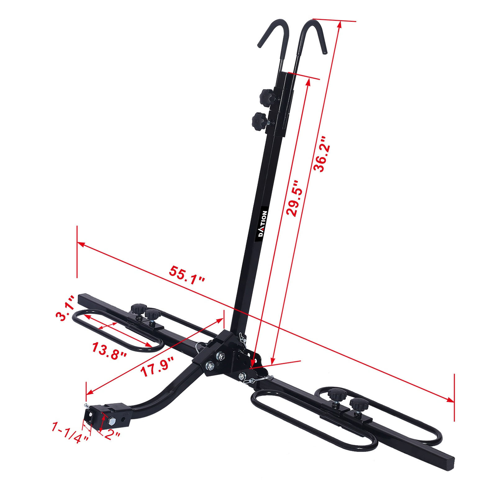 Dation Top Selling High Quality Car Wall Mounted Metal Bicycle Carrier Carrying Luggage And Bike Adjustable Vehicle Bike Rack