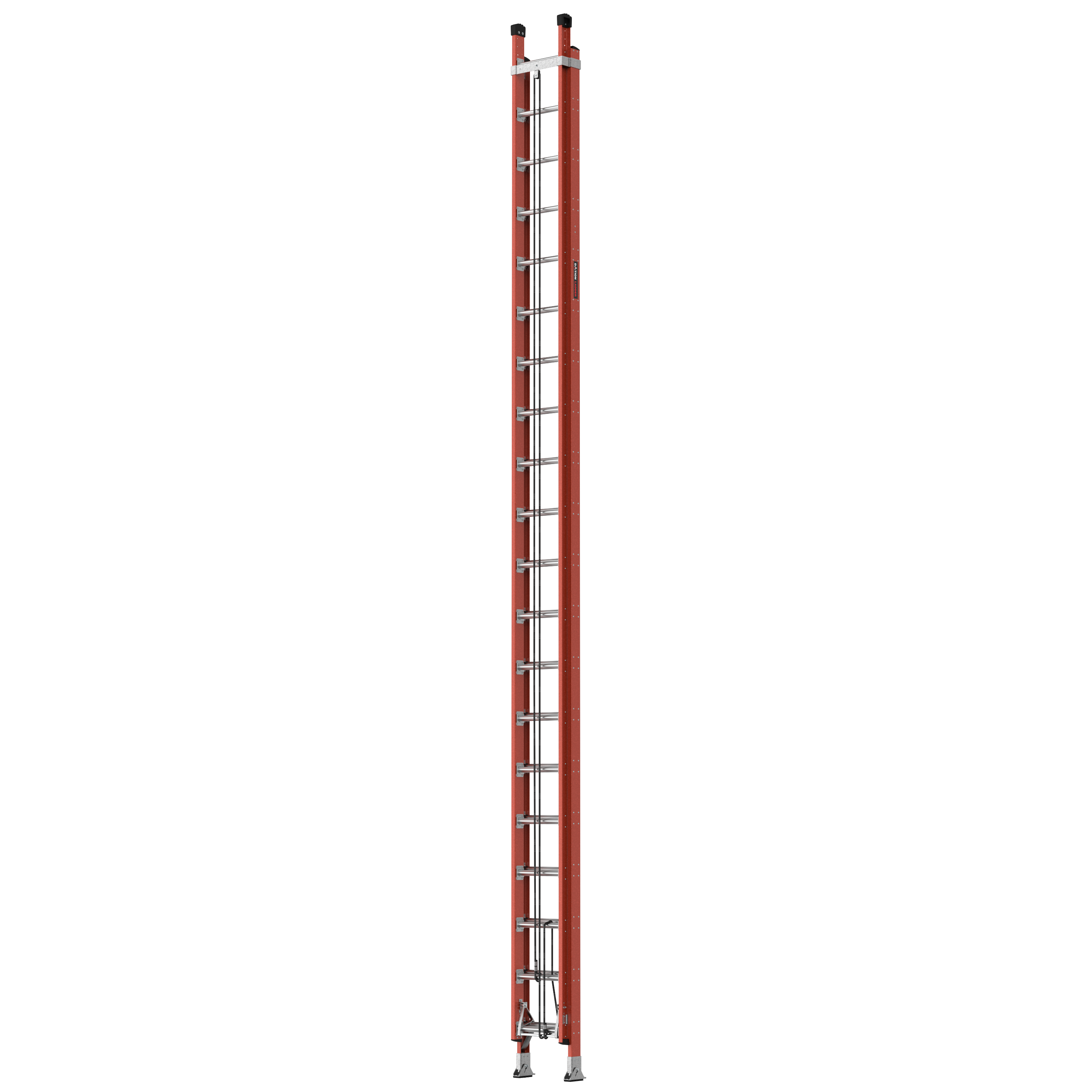 Red Yellow Orange Color Two Section Folding Telescopic Fiberglass Step Ladder