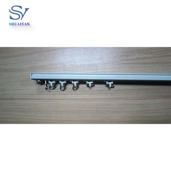 Factory Wholesale Double Aluminum Curtain Accessories Ceiling Mount Curtain Track With Mute Pulley System