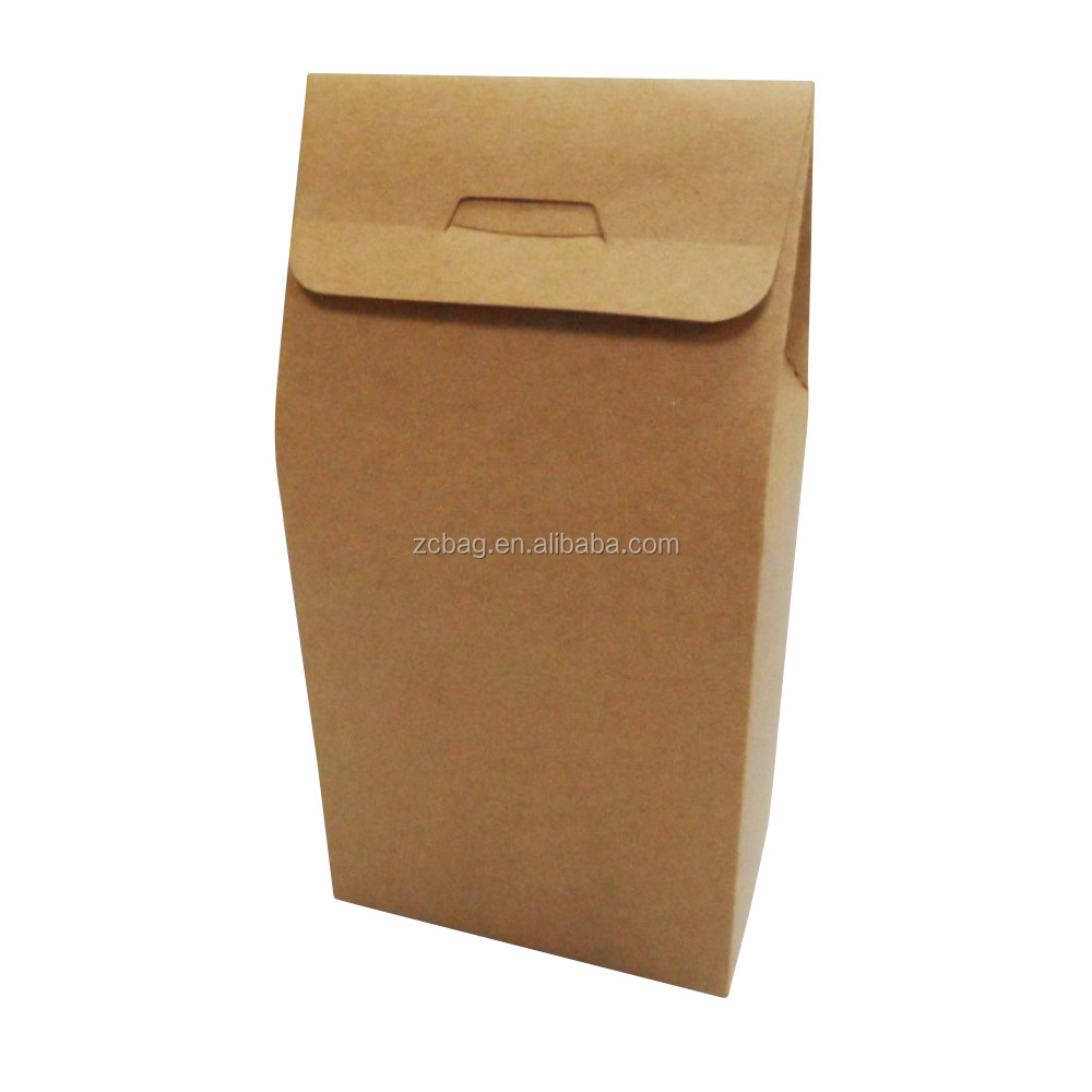 Grocery Favor Packaging Window Kraft Paper Portable Stand Up Recycle Flat Natural Pocket Wholesale Candy Dry Fruits Recycle Box