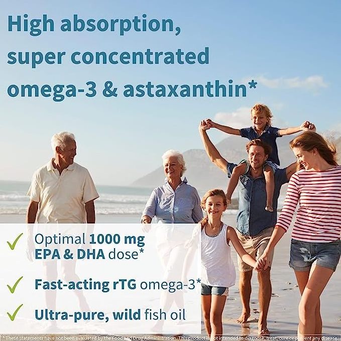 OEM Source Factory Supports Customized Pure Essential High Absorbent Omega3 Wild Fish Oil EPA DHA and Astaxanthin Lemon flavored