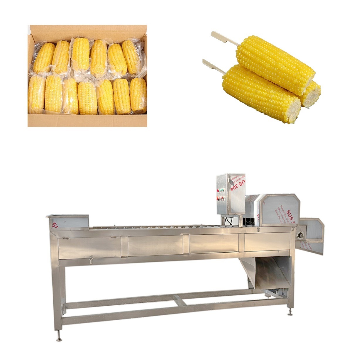 Commercial sweet corn cob fully automatic head and tail cutting machine