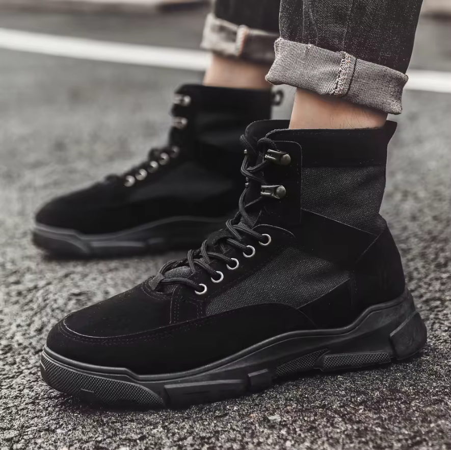 Winter High Top Martin Boots New Men's Shoes Trendy Lace Up Fashionable Sports Shoes Outdoor Work Boots