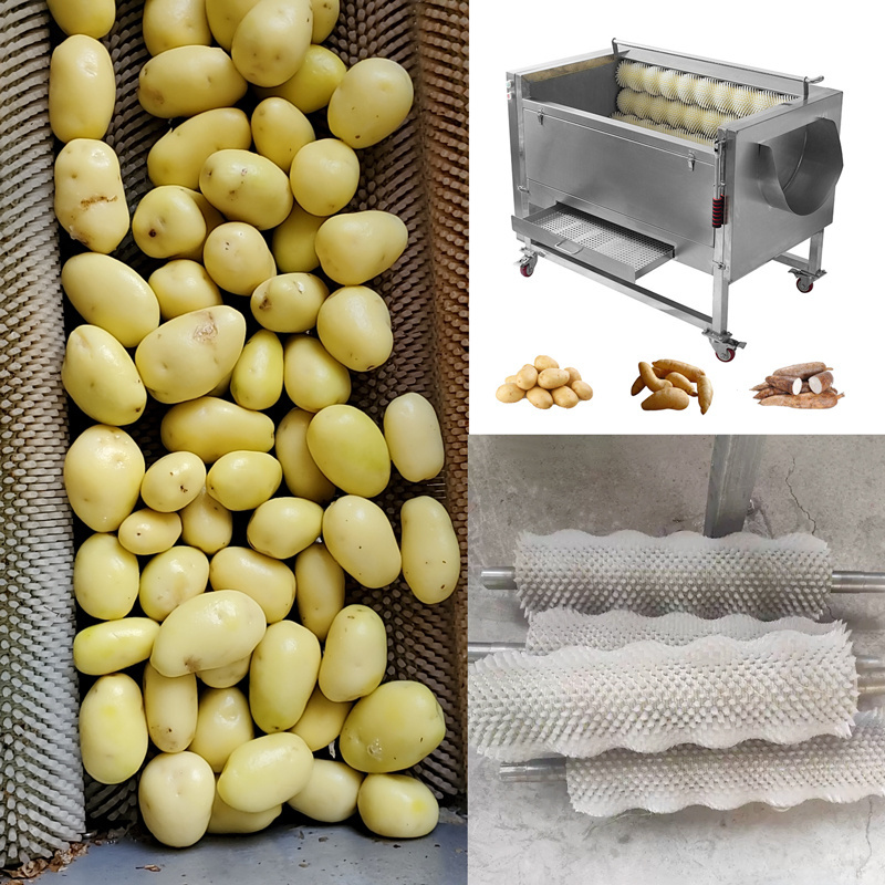 Electric brush type taro, cassava, ginger, carrot, potato cleaning and peeling machine/wool drum cleaning and peeling machine