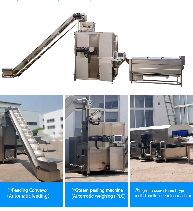 Automatic commercial potato steam peeling machine auto industrial potatoes sweet tomato steam peeler cheap price for sale