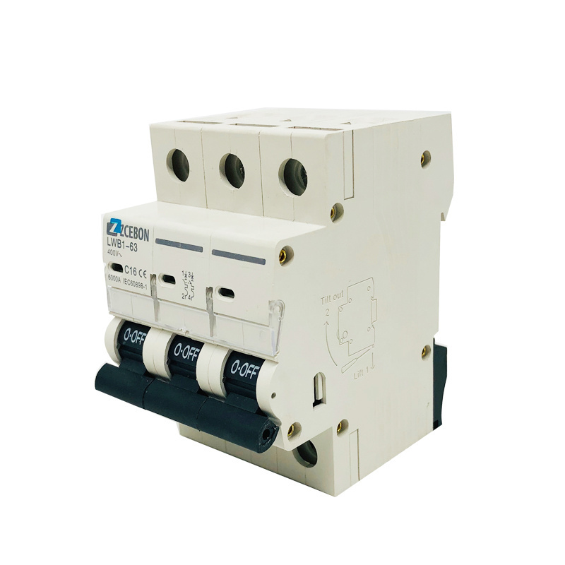 ZCEBOX 2Poles C63 Miniature Circuit Breaker / MCB Double Poles AC DC DZ47 China Manufacturer OEM MCB