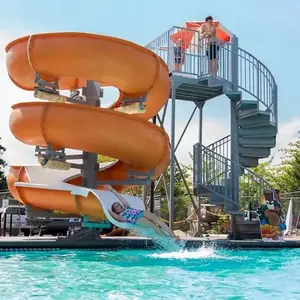 Resort Commercial Outdoor Spiral Fiberglass Water Slide