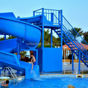 Resort hotel used swimming pool commercial fiberglass water slide for kids