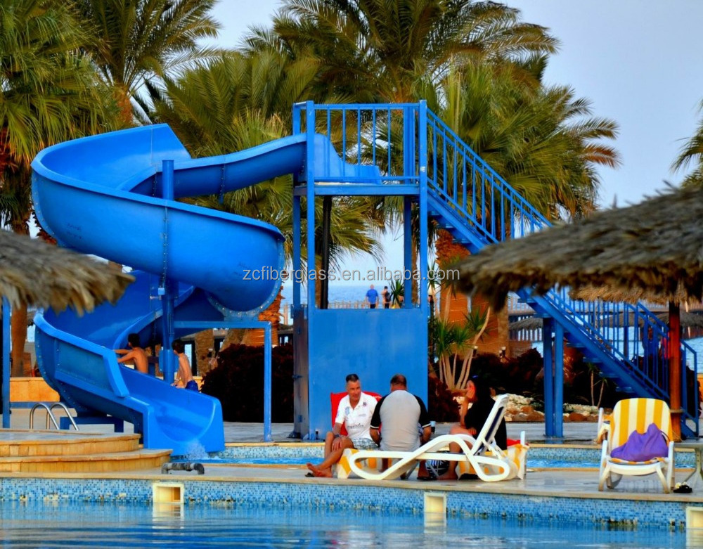 Resort hotel used swimming pool commercial fiberglass water slide for kids