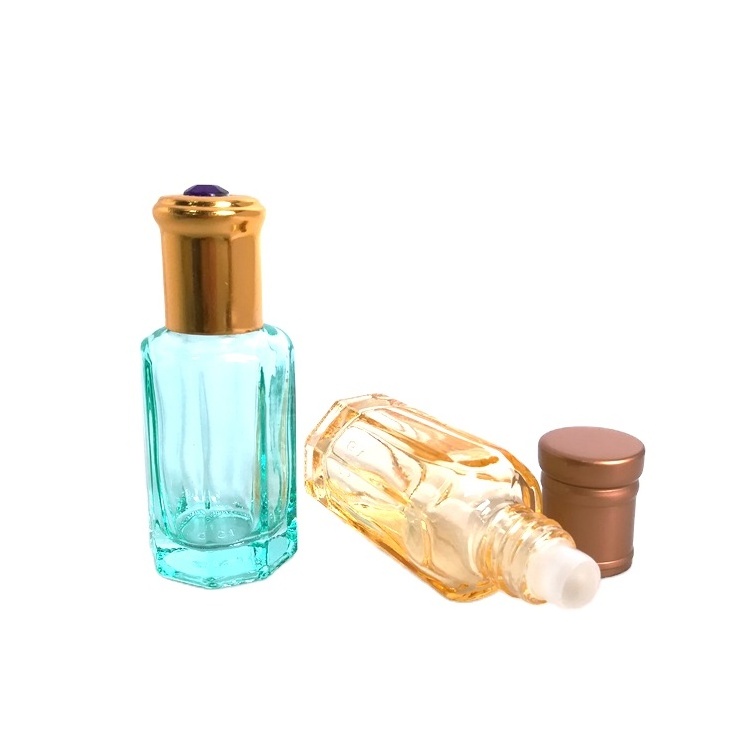 OEM 3ml 5ml Crystal Fancy Empty Deodorant Essential Oil Roll On Glass Bottle Perfume Roller Bottle with plastic Ball