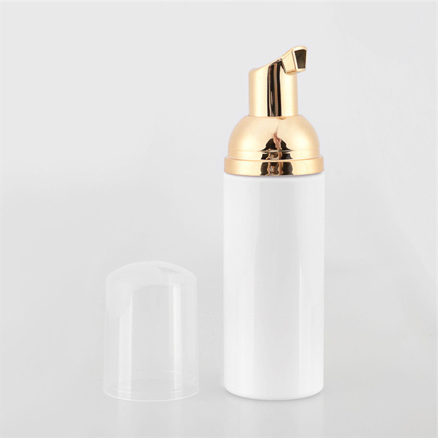 50ml Plastic Foamer Bottle Pump white liquid Soap Dispenser wholesale Foam bottle with golden foamer