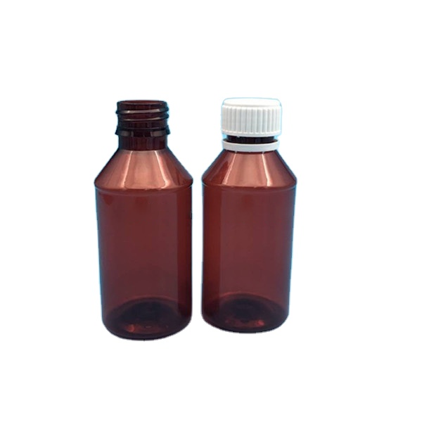 200ml amber cough syrup/liquid vitamin bottle with tamper evident cap